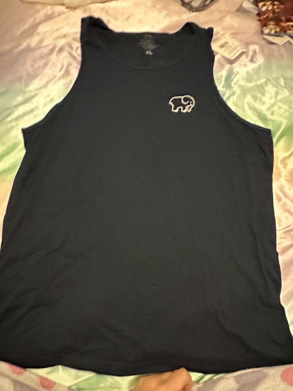 ivory ella Navy Sleeveless Elephant Logo Tank